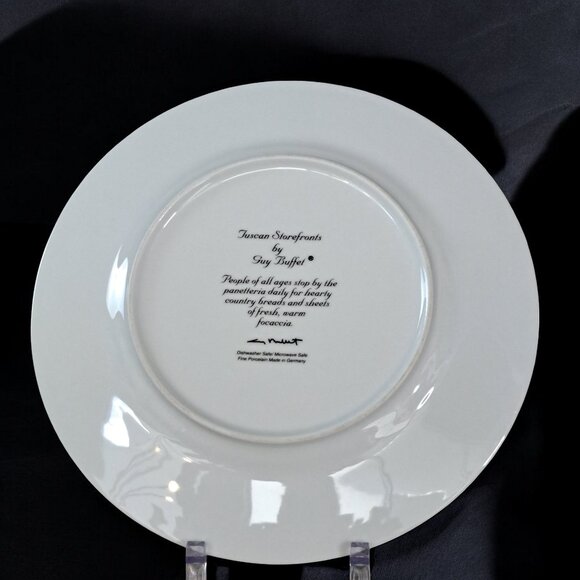 Guy Buffet Tuscan Storefronts Panetteria Porcelain Dinner Plate Made in Germany - Picture 7 of 9
